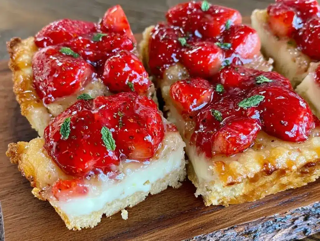 galentines strawberry tart bars - featured image