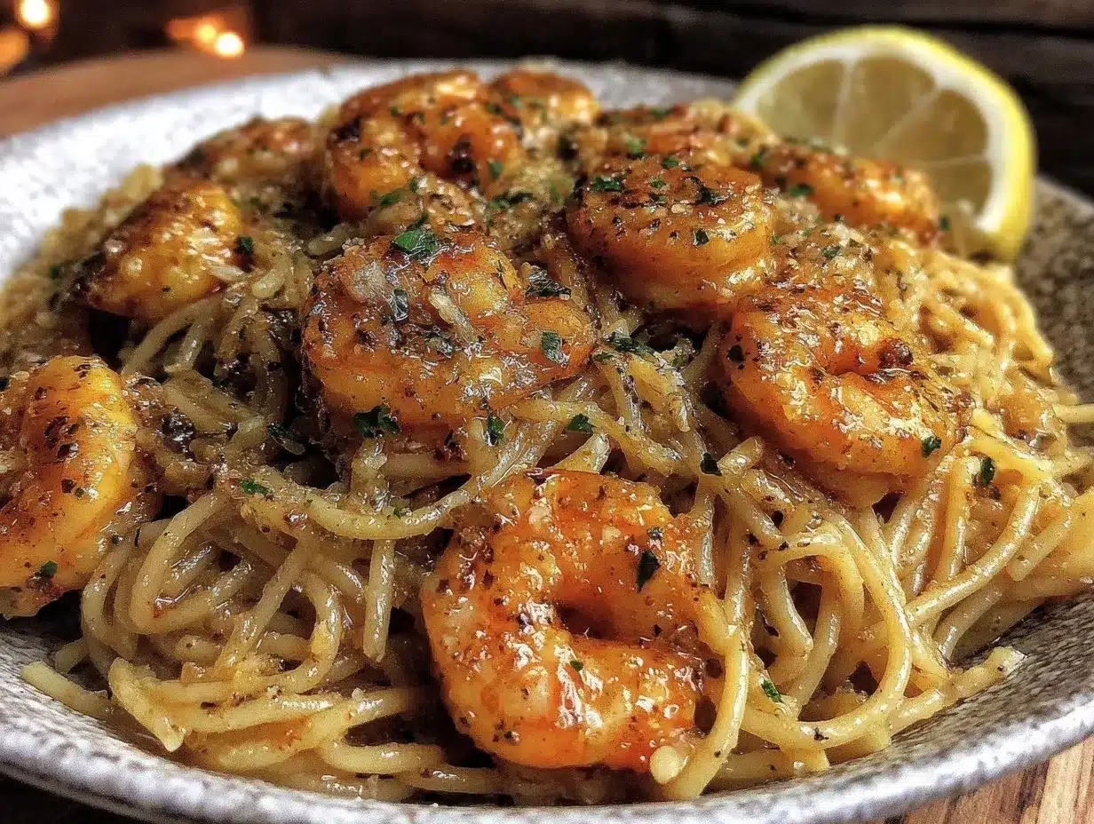 garlic butter shrimp pasta preparation steps