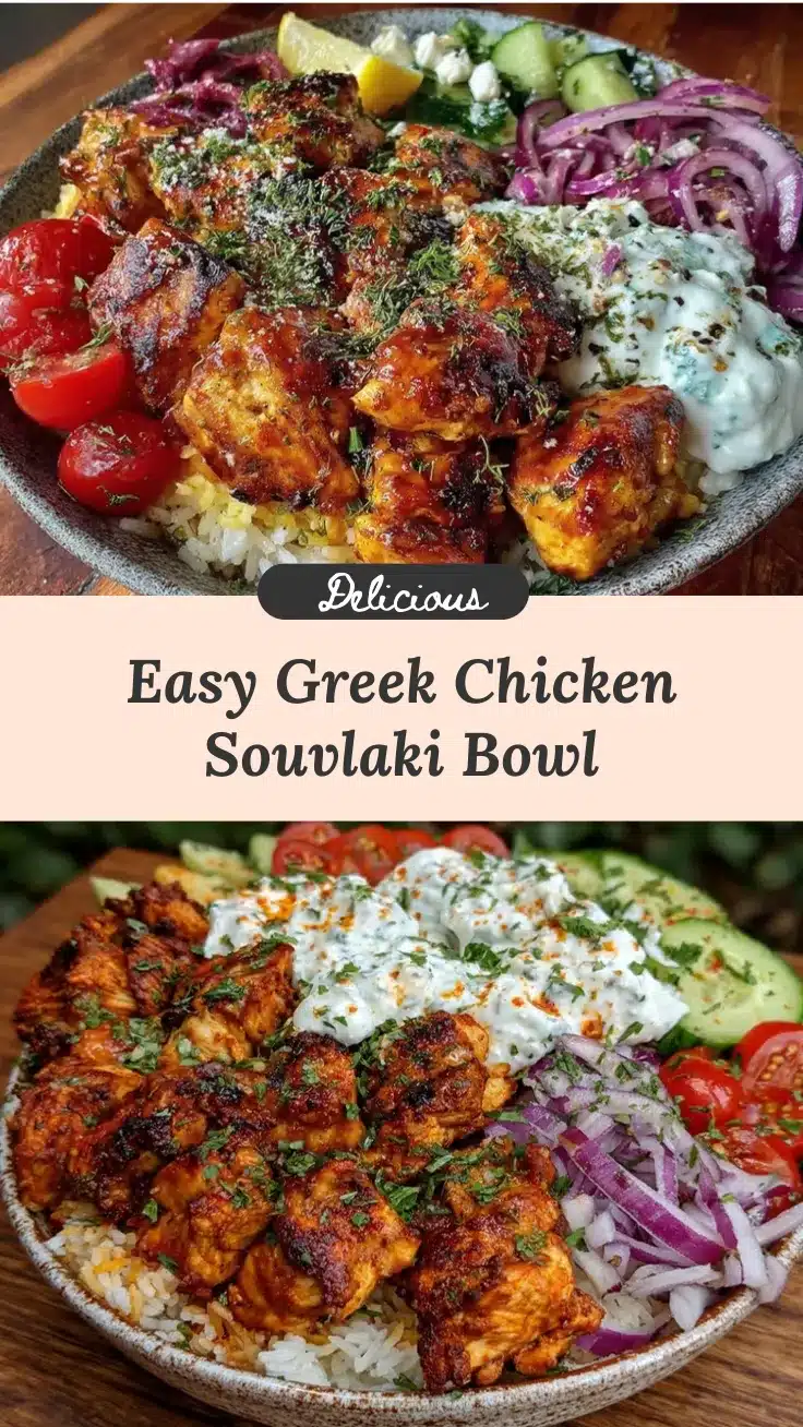 greek chicken souvlaki bowl recipe