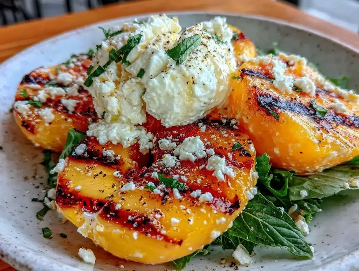 grilled peach and burrata salad preparation steps
