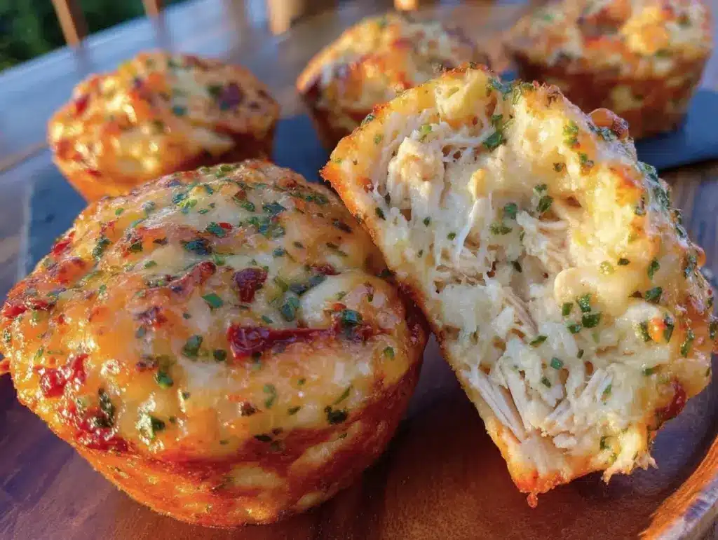 healthy baked chicken Parmesan muffins - featured image