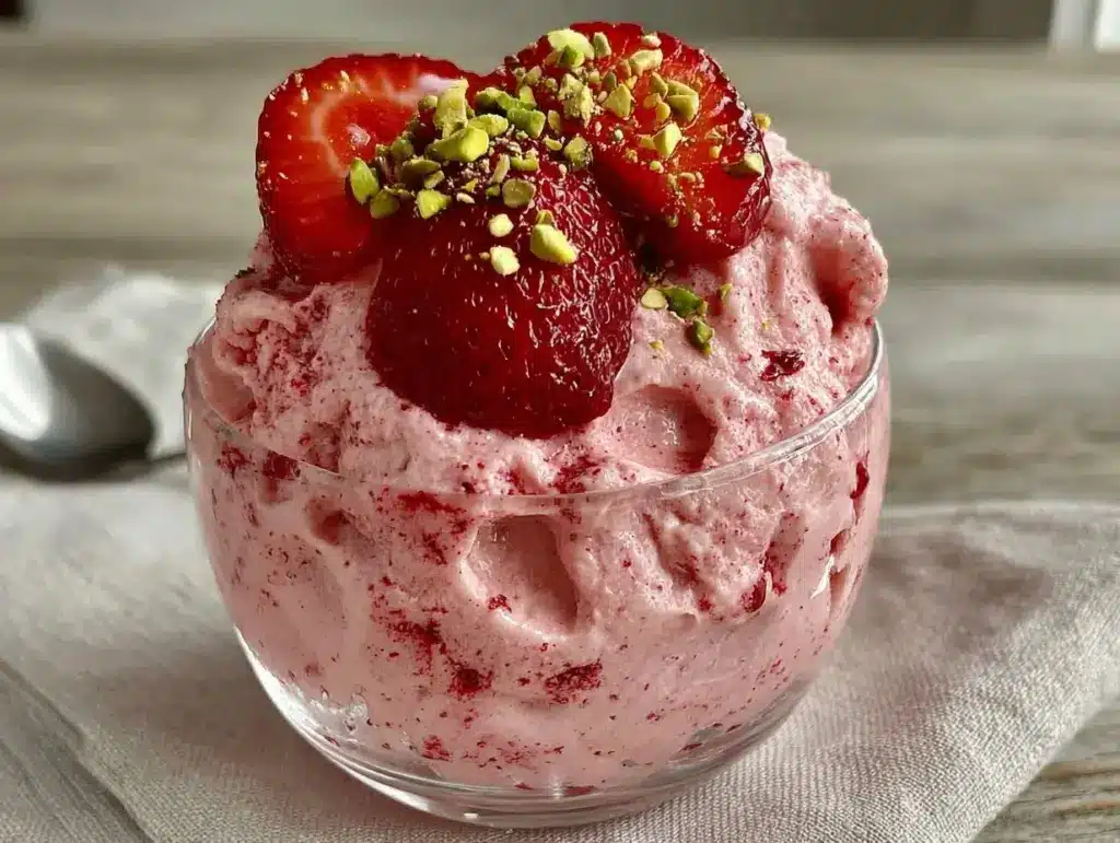 healthy high-protein strawberry mousse - featured image