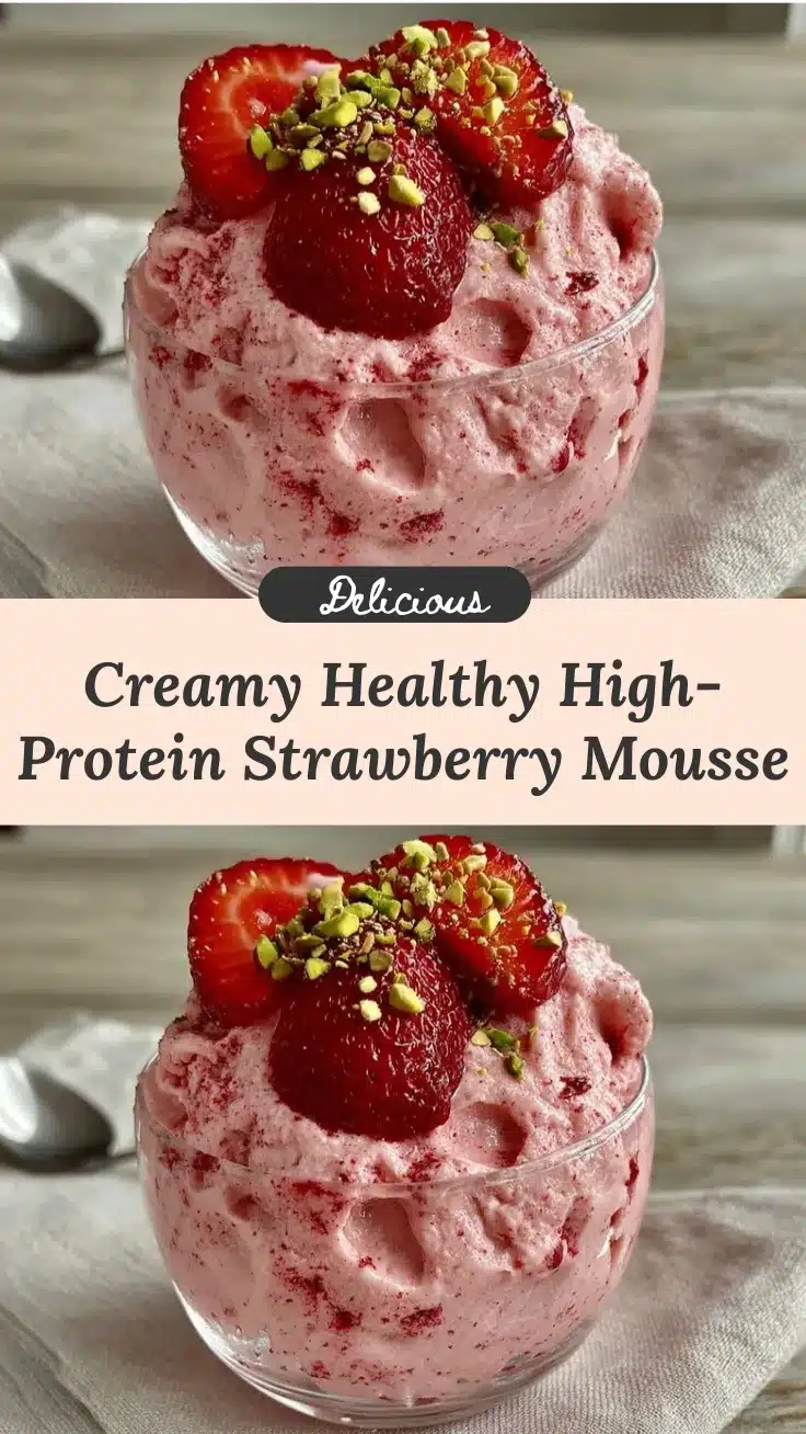 healthy high-protein strawberry mousse recipe