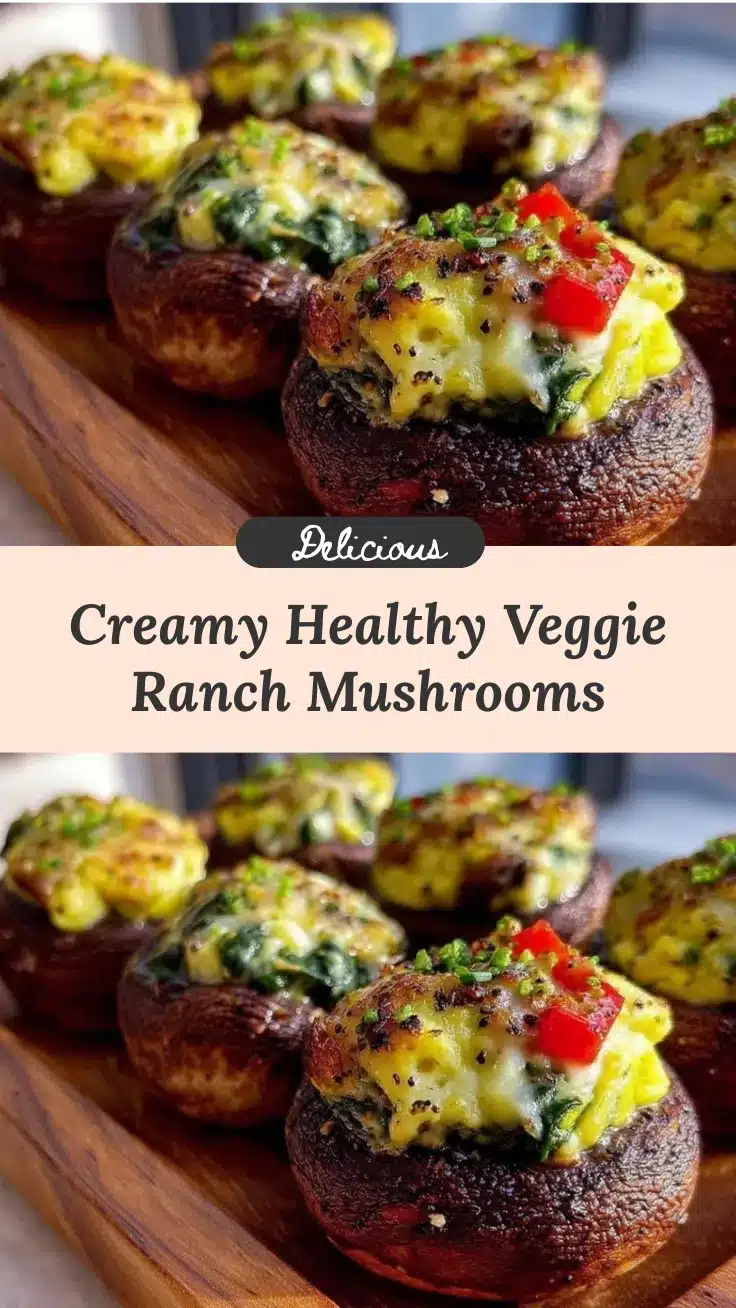healthy veggie ranch stuffed mushrooms recipe