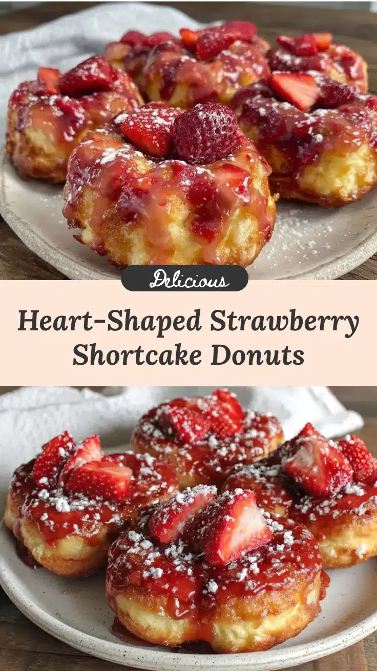 heart-shaped strawberry shortcake donuts recipe