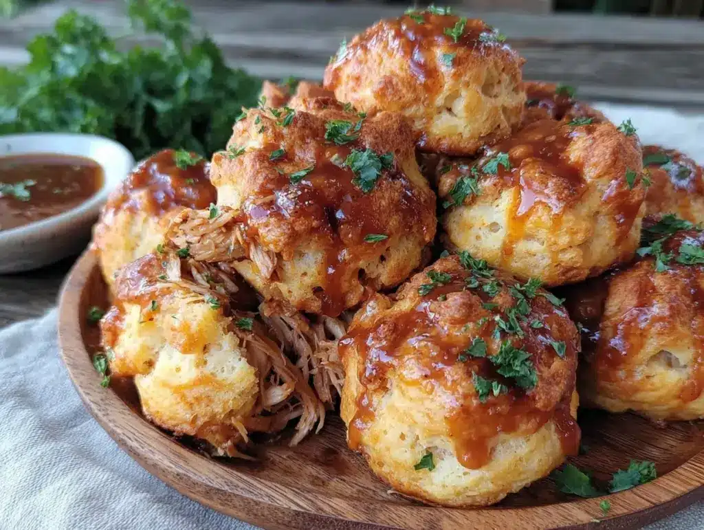 honey garlic chicken biscuit bites - featured image