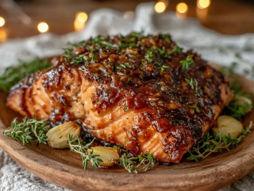 honey garlic glazed salmon - featured image