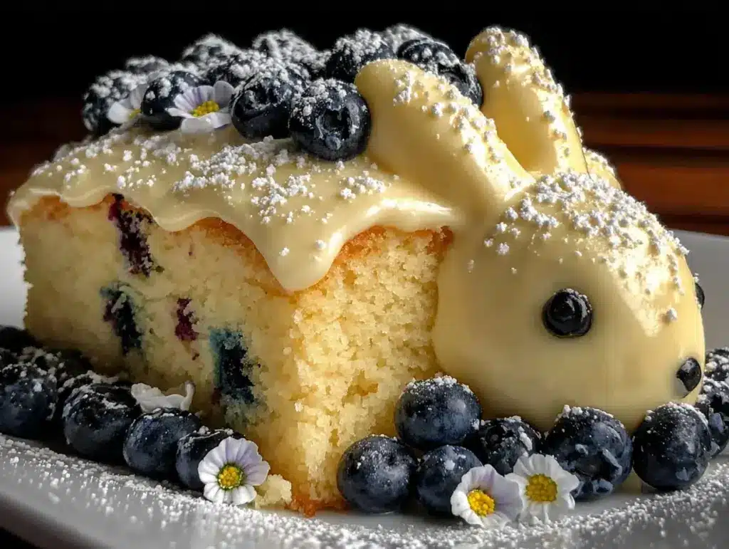 lemon blueberry Easter bunny cake - featured image