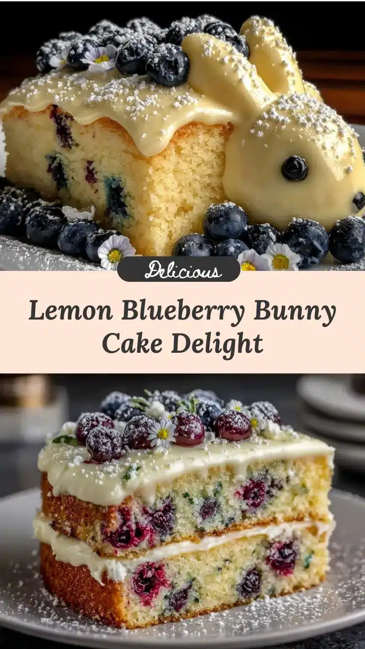 lemon blueberry Easter bunny cake recipe