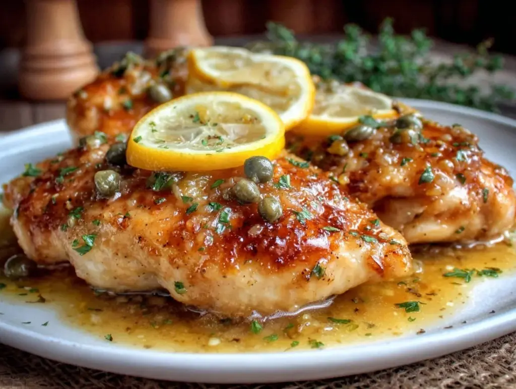 lemon butter chicken piccata - featured image