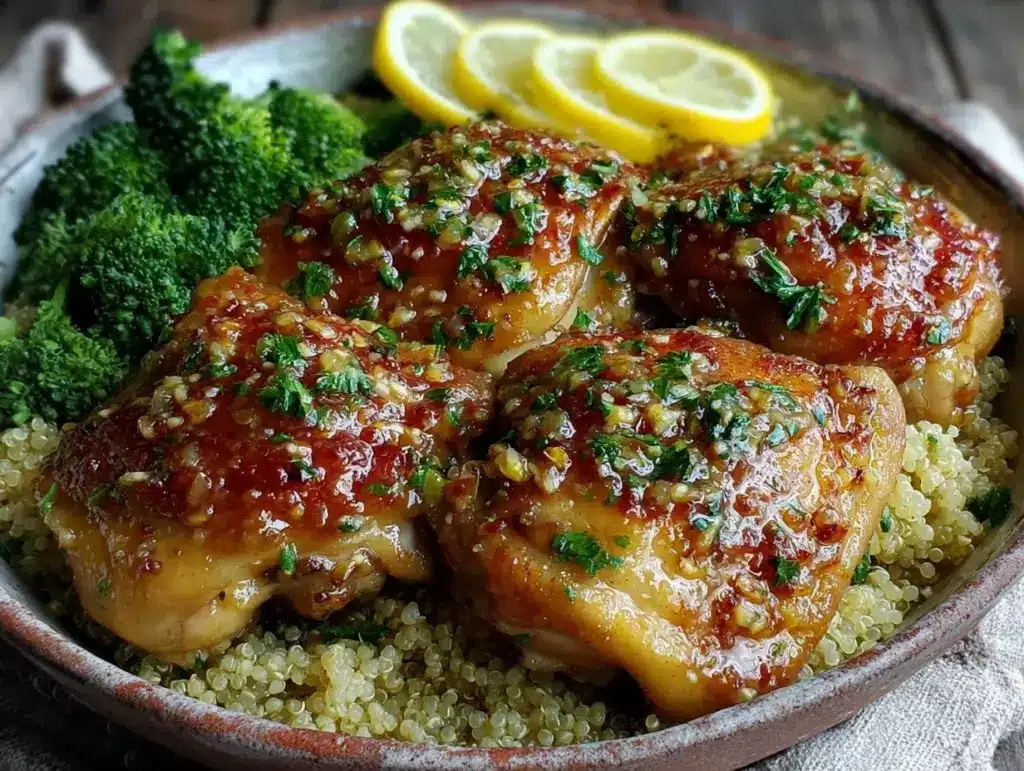 lemon garlic chicken bowls - featured image