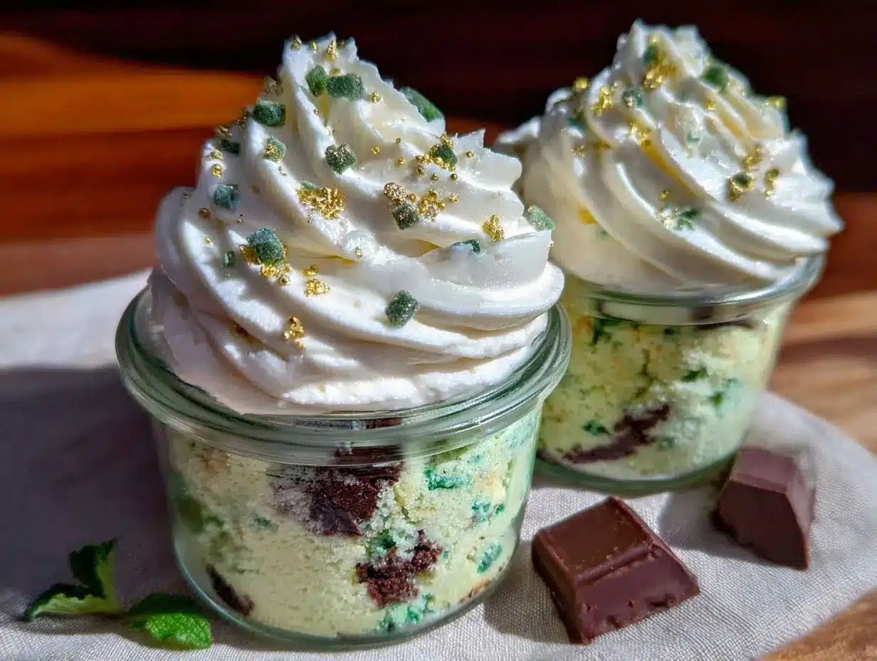 lucky mint chip cupcake jars preparation steps