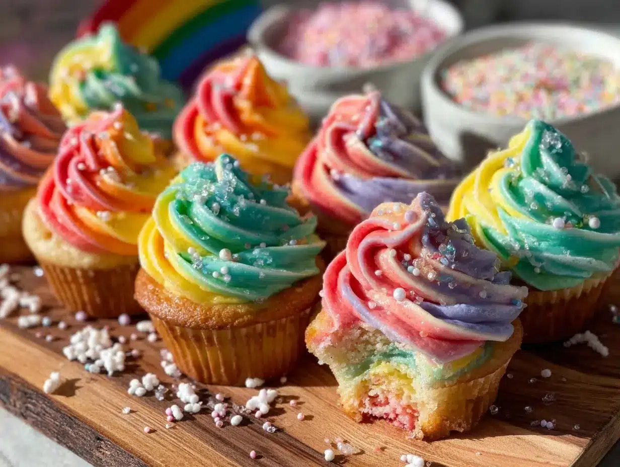 Magical Dr Seuss Rainbow Tornado Cupcakes preparation steps