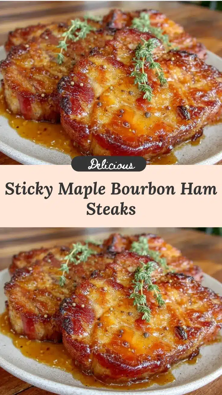 maple bourbon glazed ham steaks recipe