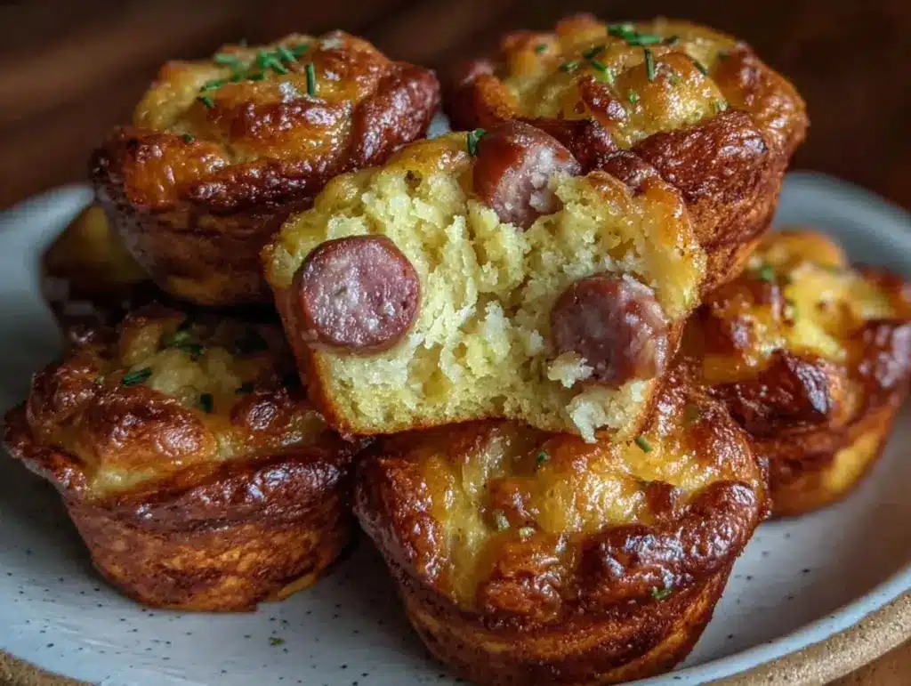 mini corn dog muffins - featured image