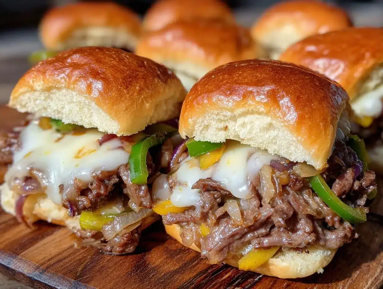 mini Philly cheesesteak sliders preparation steps