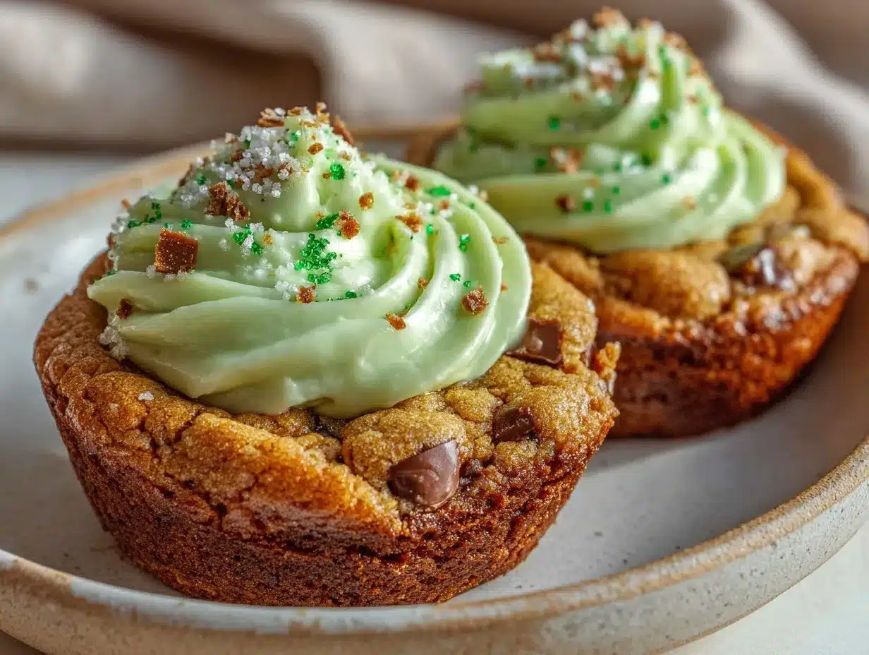mint chocolate frosted cookie cups preparation steps