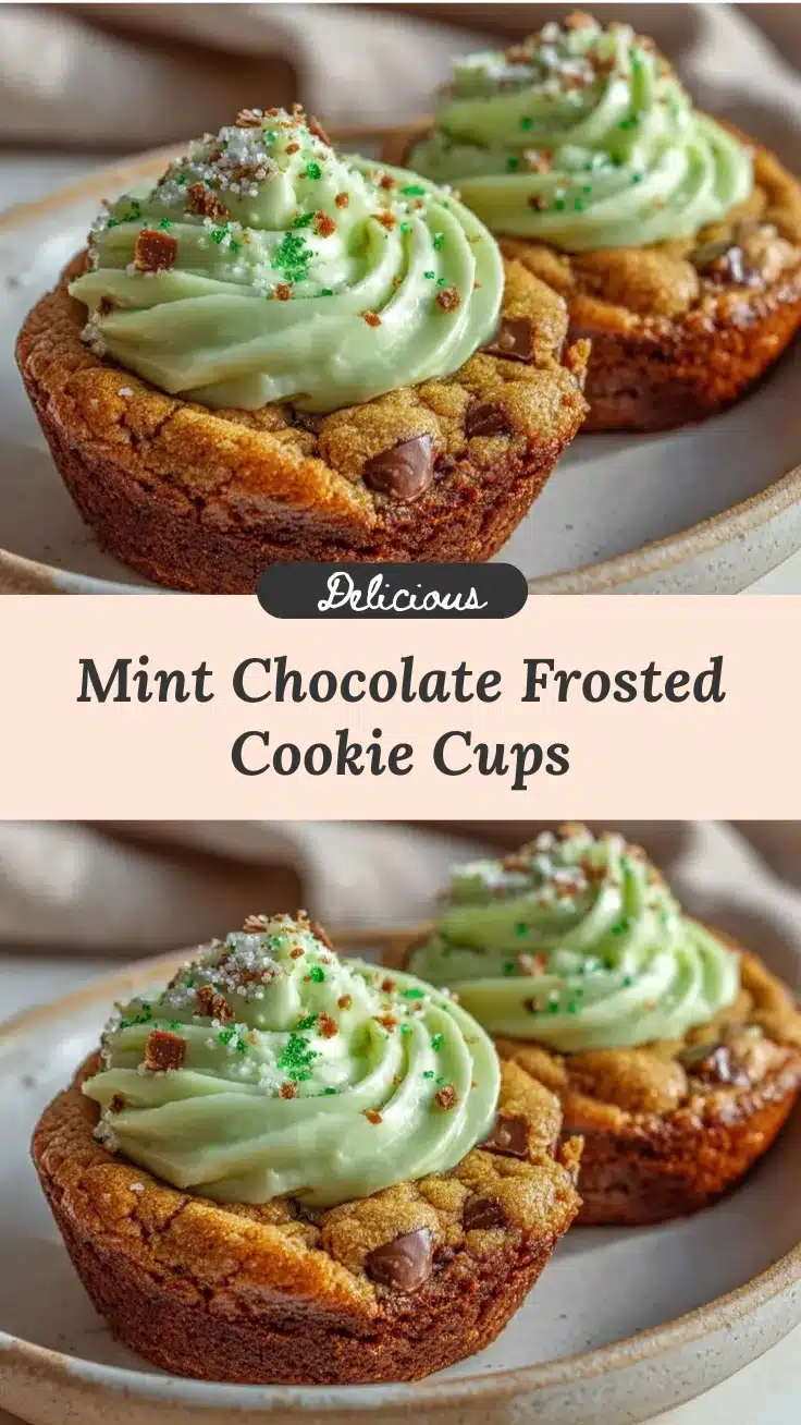mint chocolate frosted cookie cups recipe