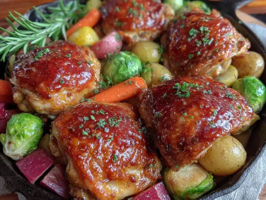 one-pan honey mustard chicken - featured image