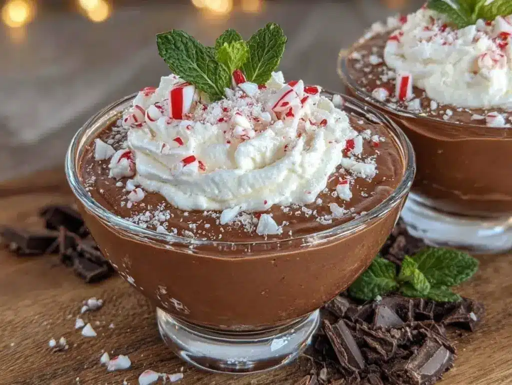 peppermint mocha mousse cups - featured image