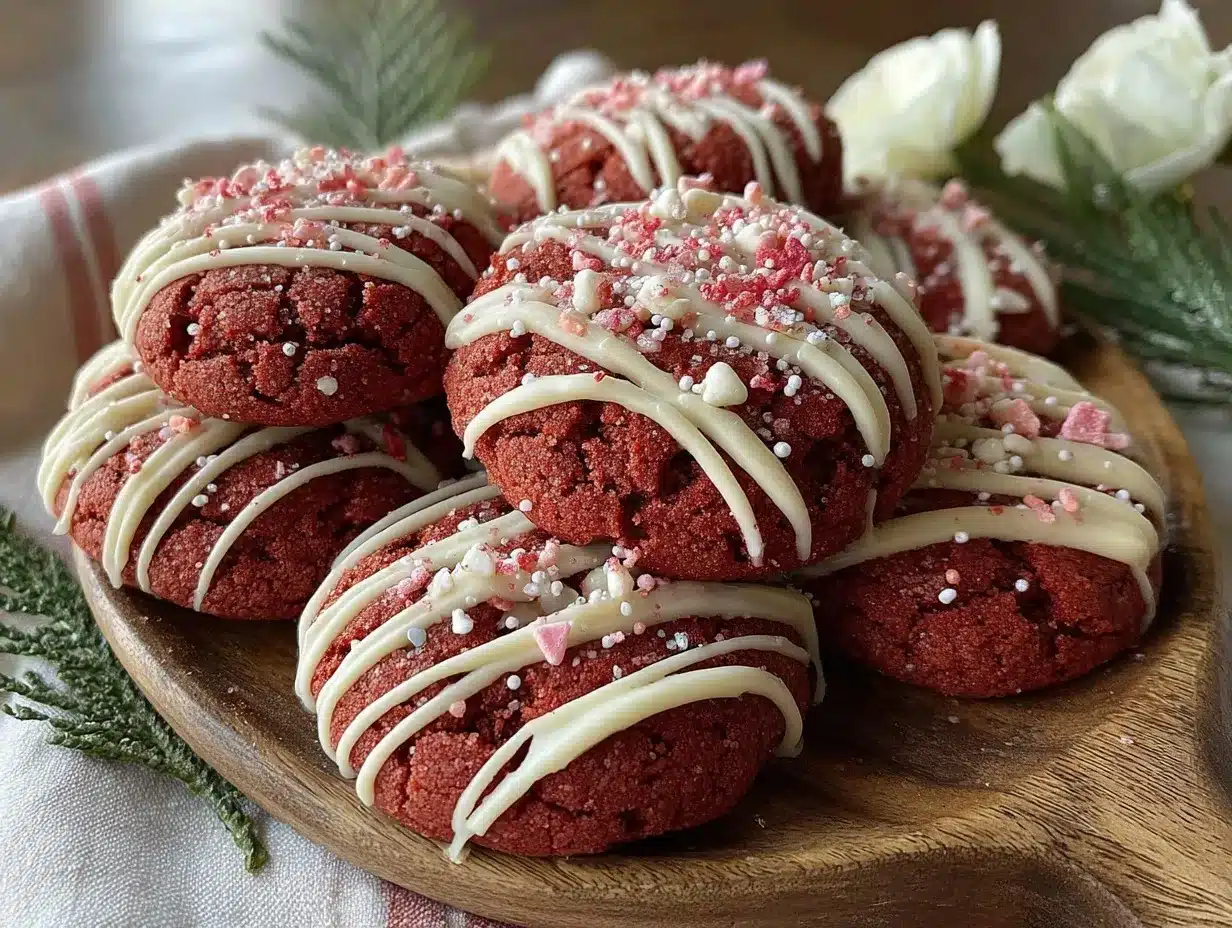 pink velvet cookie tear-apart board preparation steps