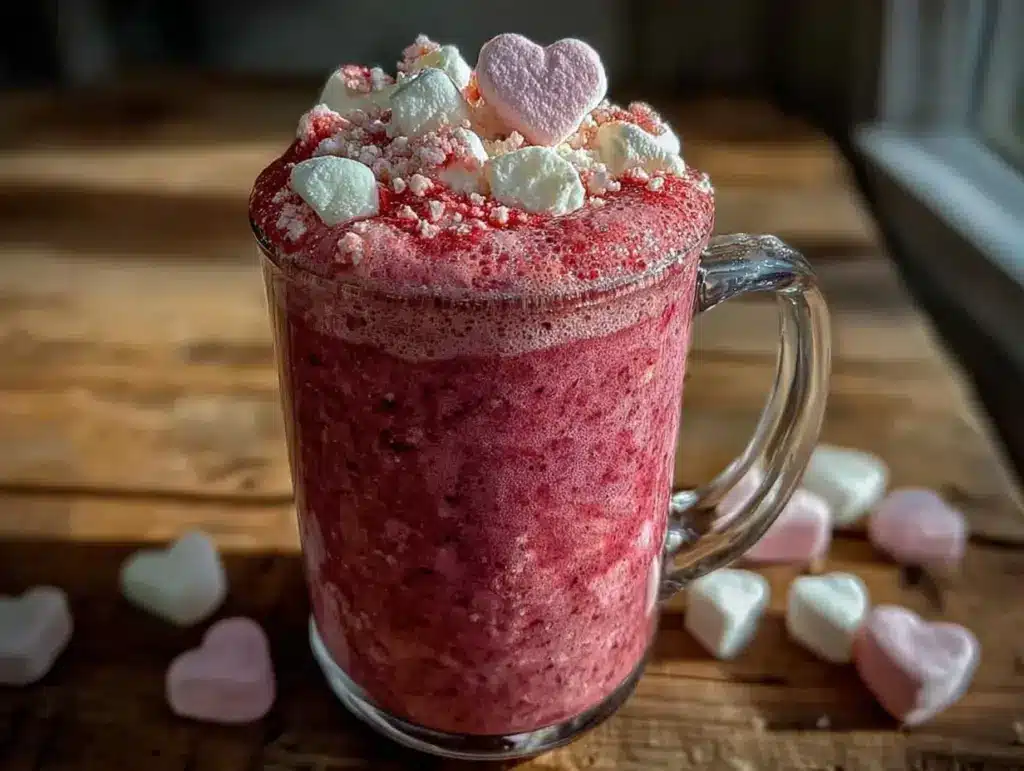 pink velvet hot chocolate - featured image
