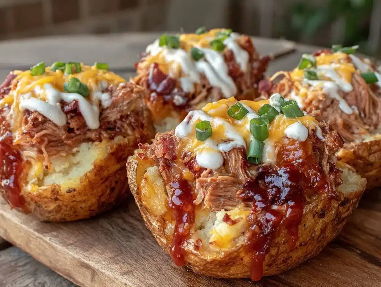 pulled pork ranch potato boats preparation steps