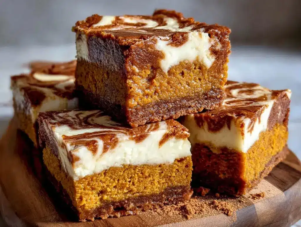 pumpkin cream cheese swirl brownies - featured image