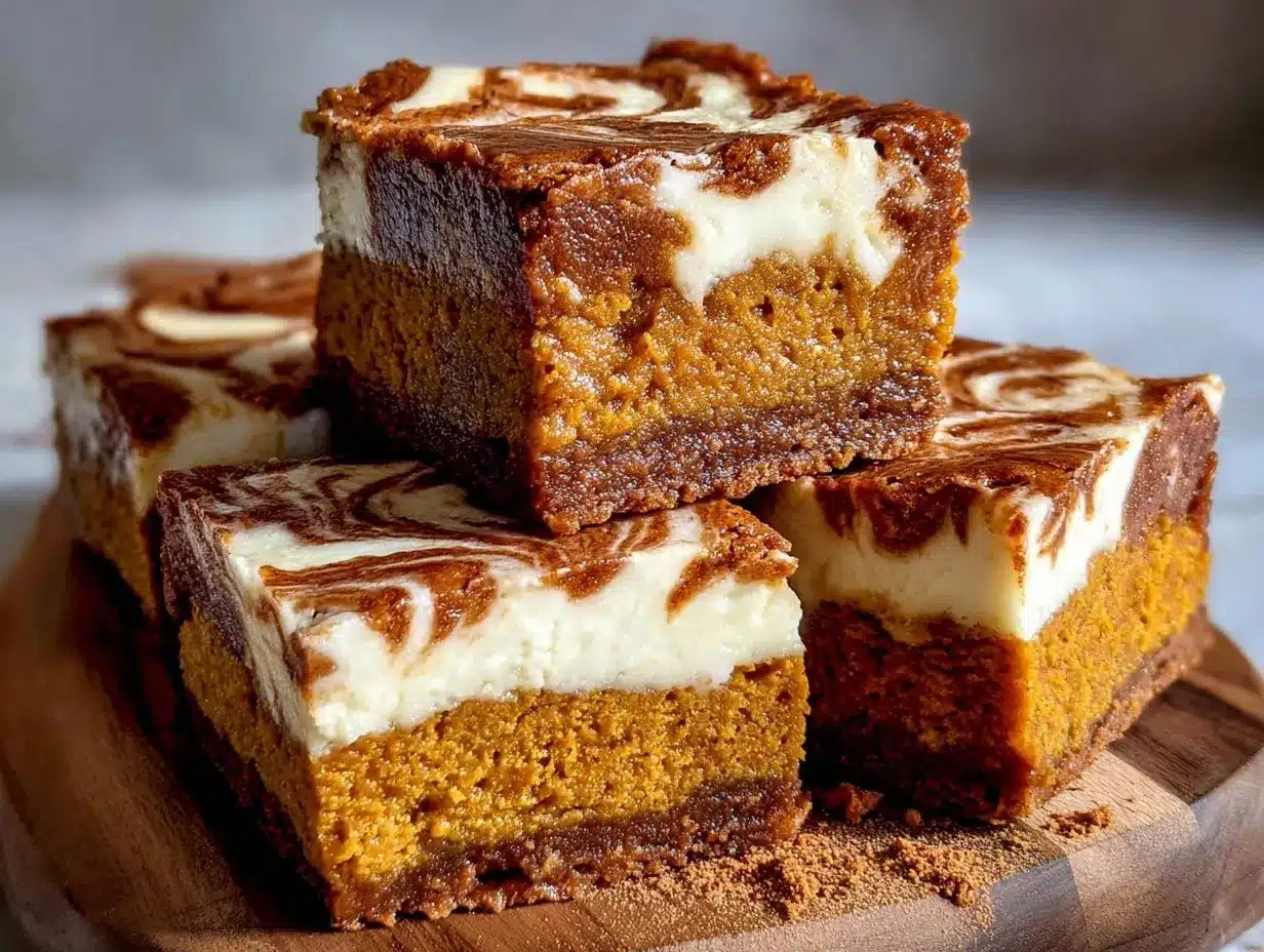pumpkin cream cheese swirl brownies preparation steps