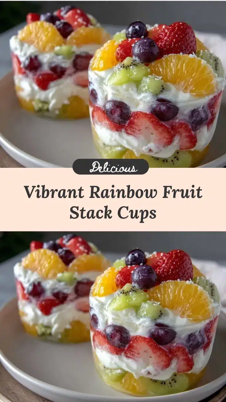 rainbow fruit stack cups recipe