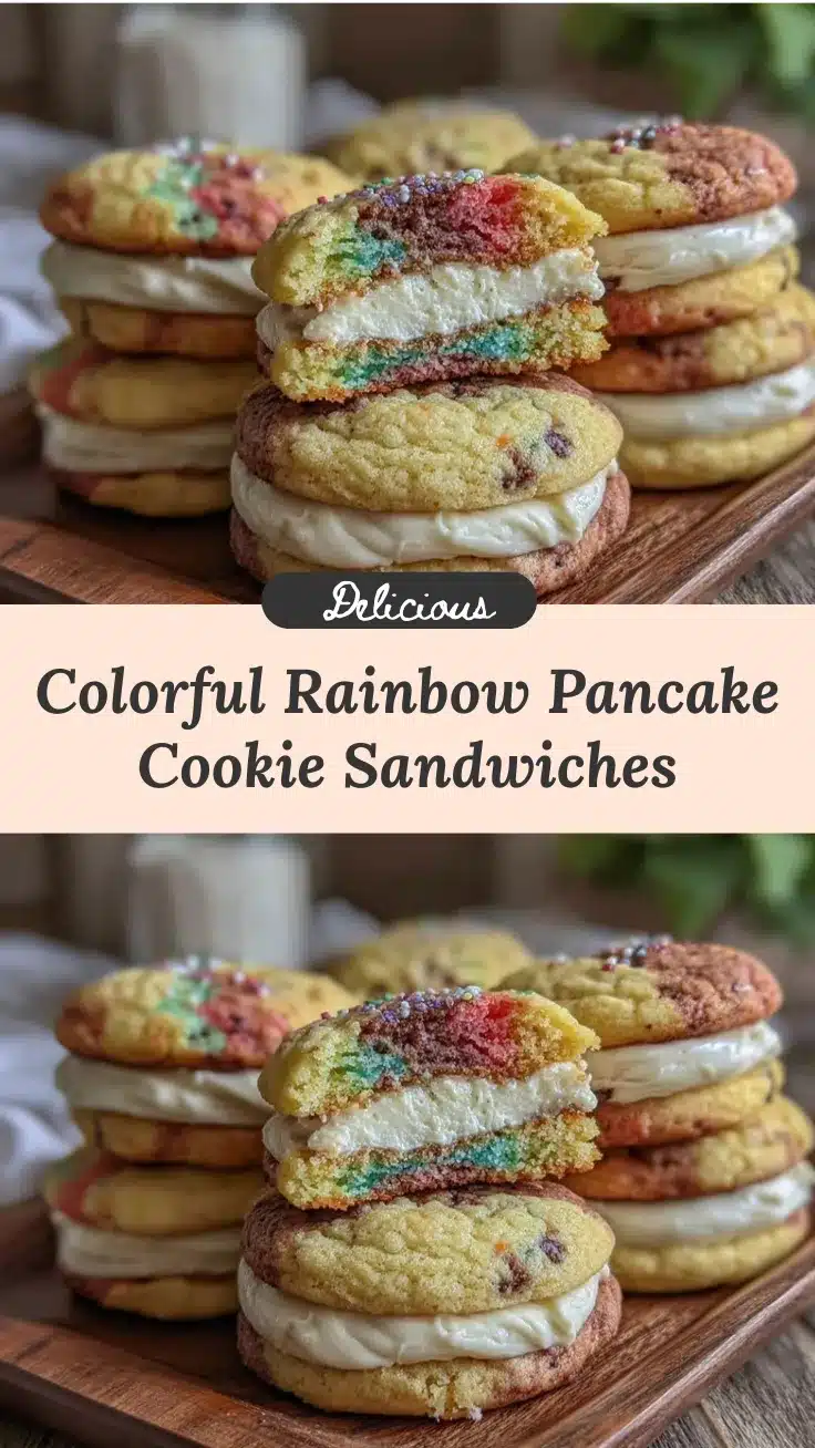 rainbow pancake cookie sandwiches recipe