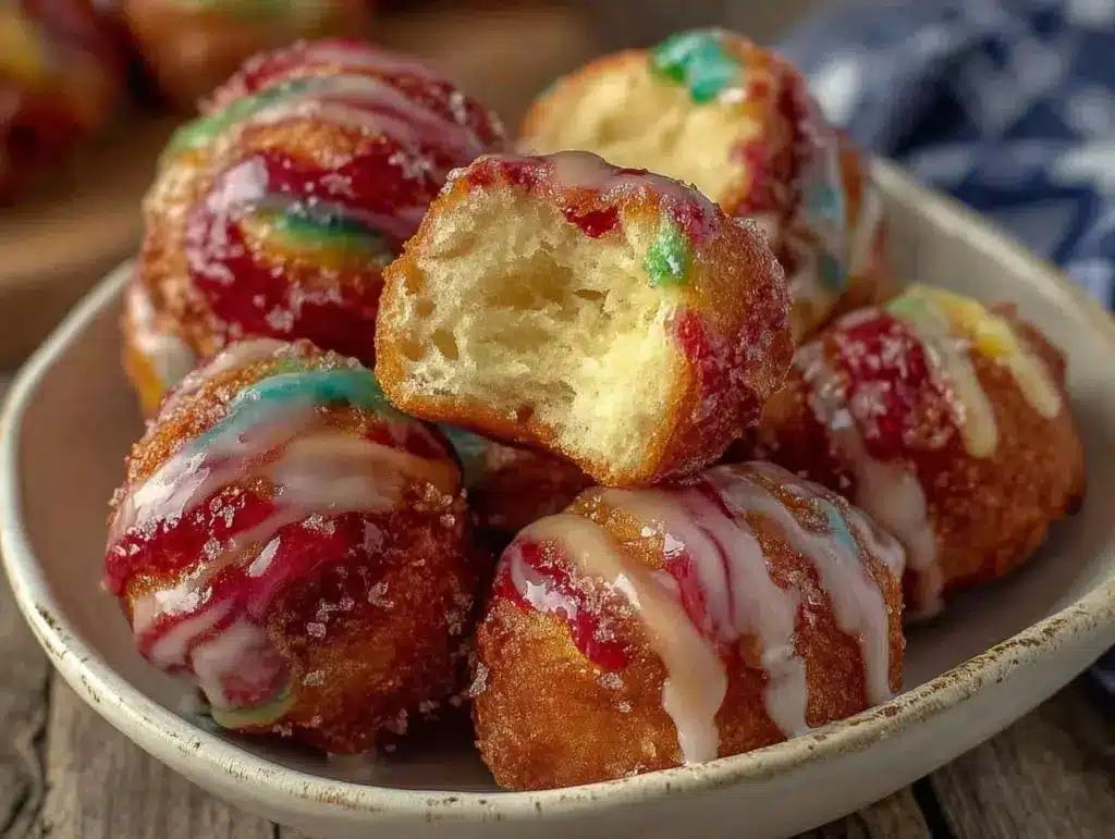 rainbow swirl donut holes - featured image