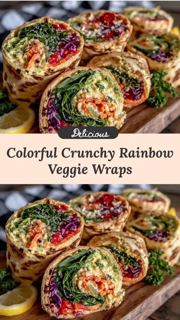 rainbow veggie hummus wraps recipe