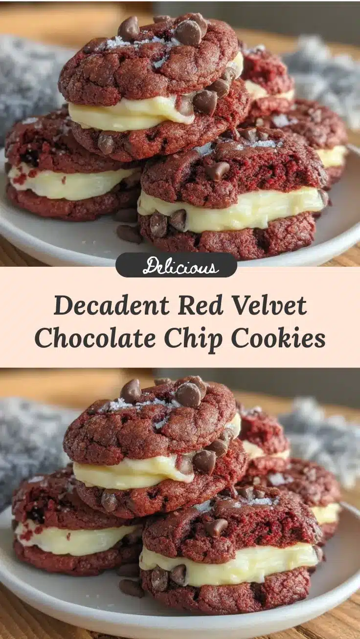 red velvet chocolate chip sandwich cookies recipe