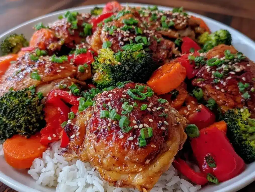 sheet pan teriyaki chicken meal prep bowls - featured image