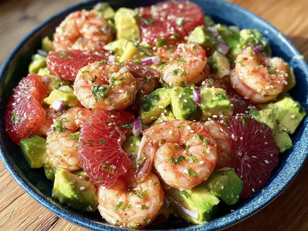 shrimp avocado citrus salad - featured image