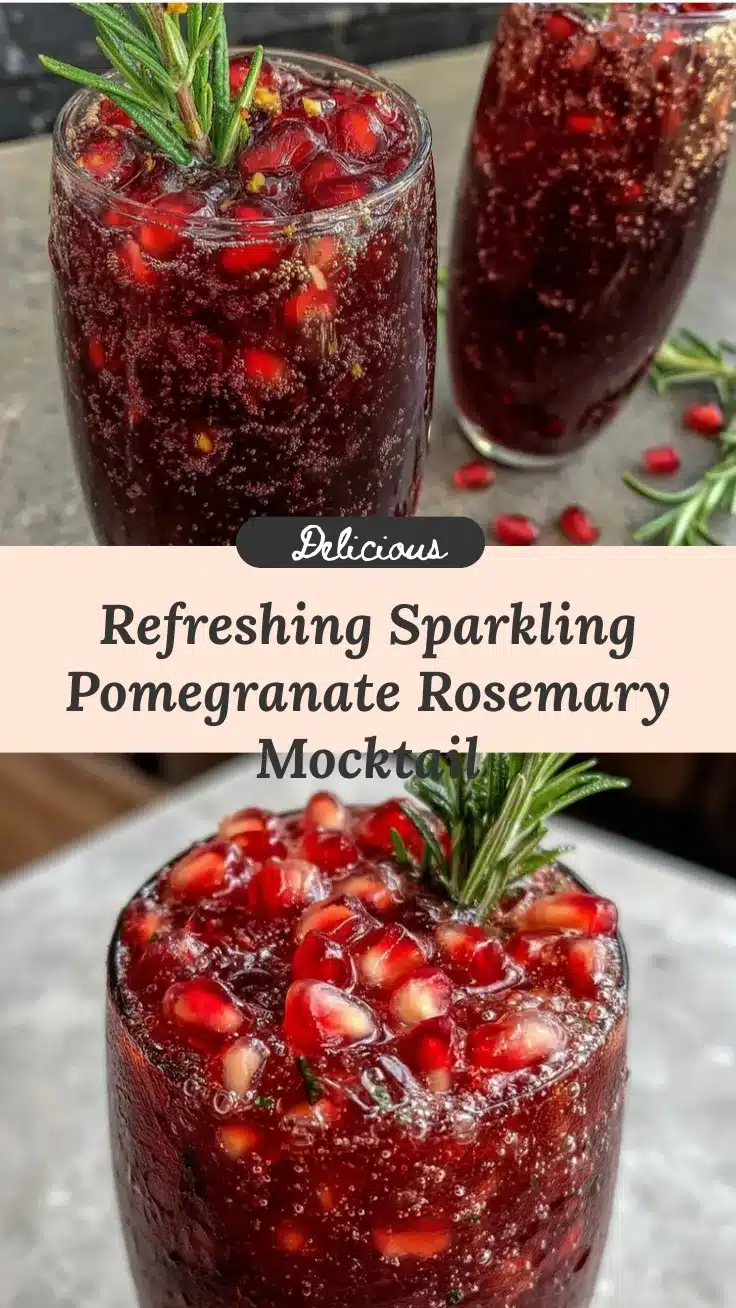 sparkling pomegranate rosemary mocktail recipe