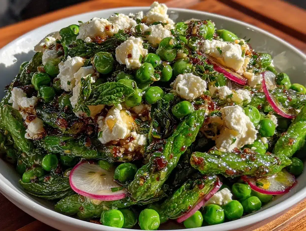 spring pea and mint salad preparation steps