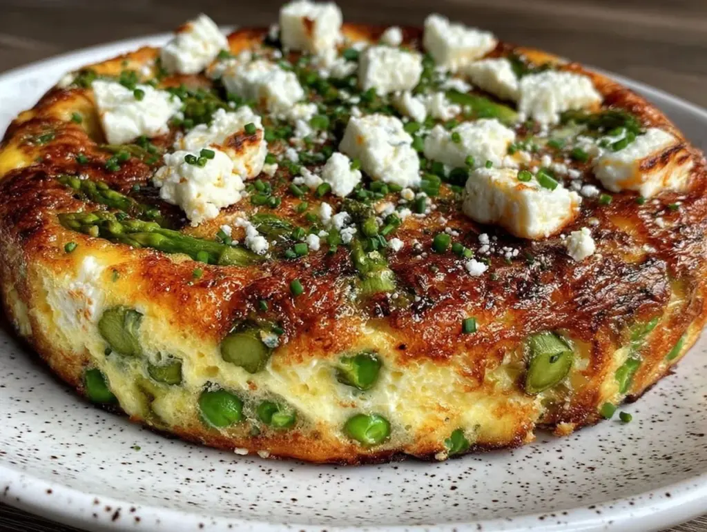 spring vegetable frittata with goat cheese - featured image