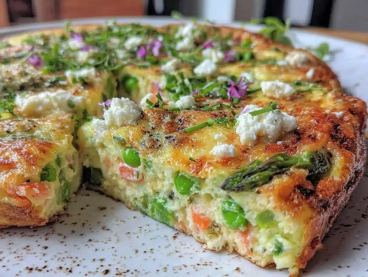 spring vegetable frittata with goat cheese preparation steps