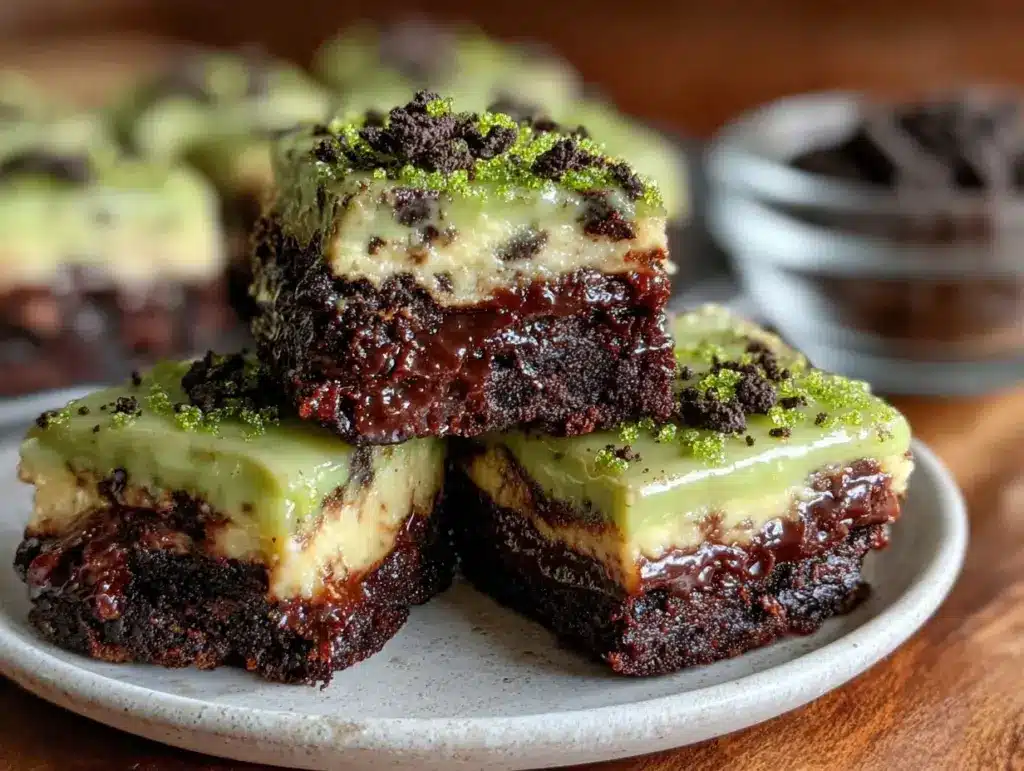 st patrick’s mint oreo pudding squares - featured image