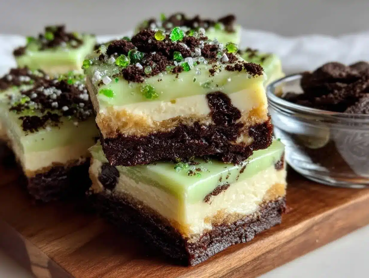 st patrick’s mint oreo pudding squares preparation steps