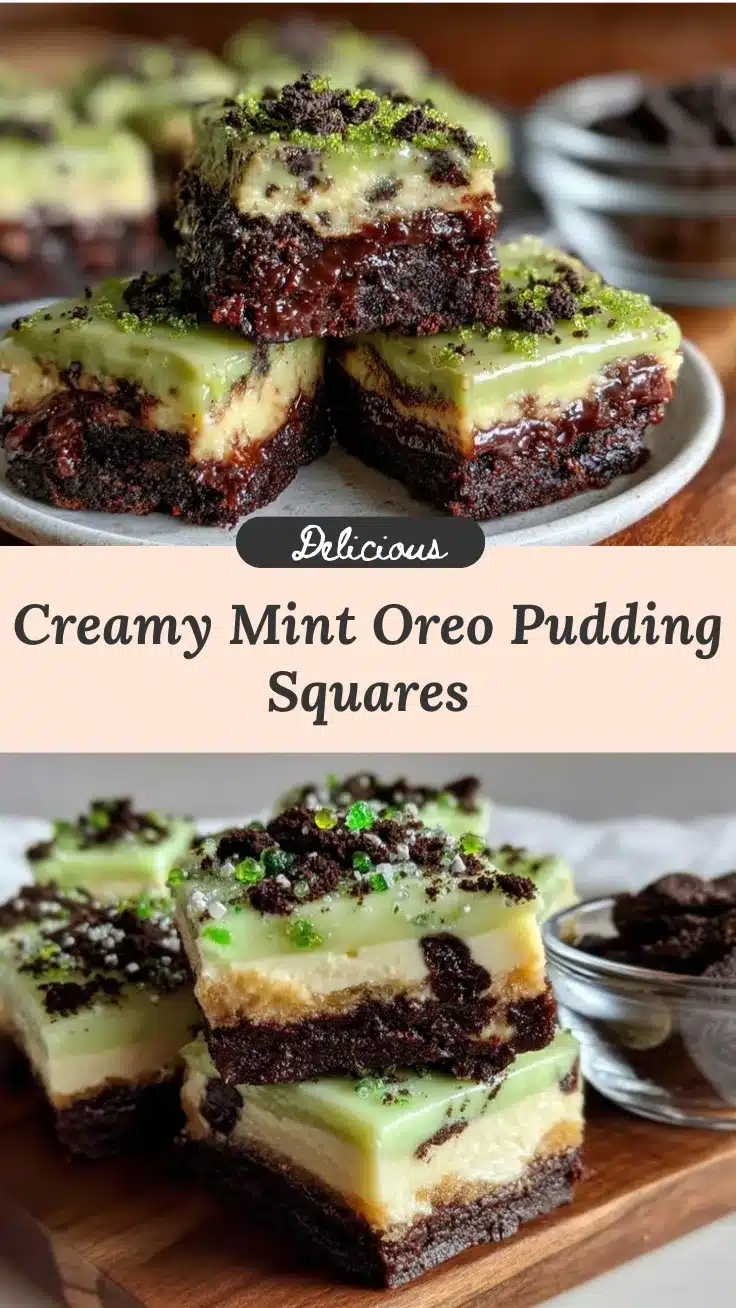 st patrick’s mint oreo pudding squares recipe