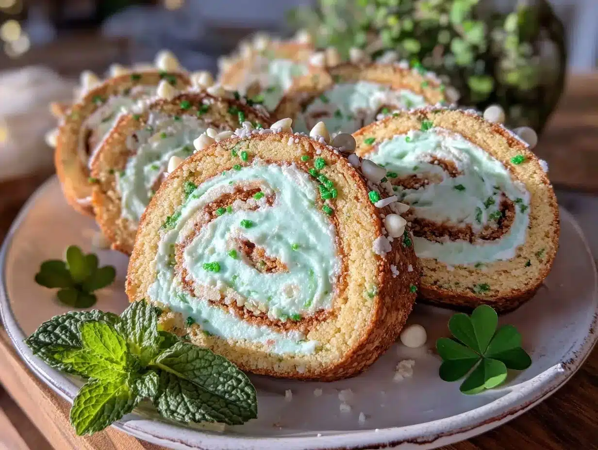 St Patricks Lucky Mint Cookie Rollups preparation steps