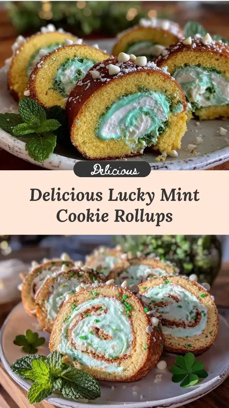St Patricks Lucky Mint Cookie Rollups recipe