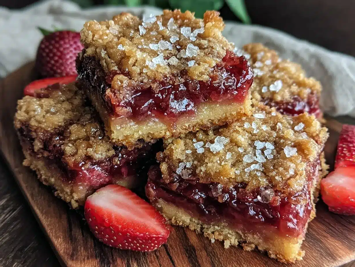 strawberry rhubarb crumble bars preparation steps
