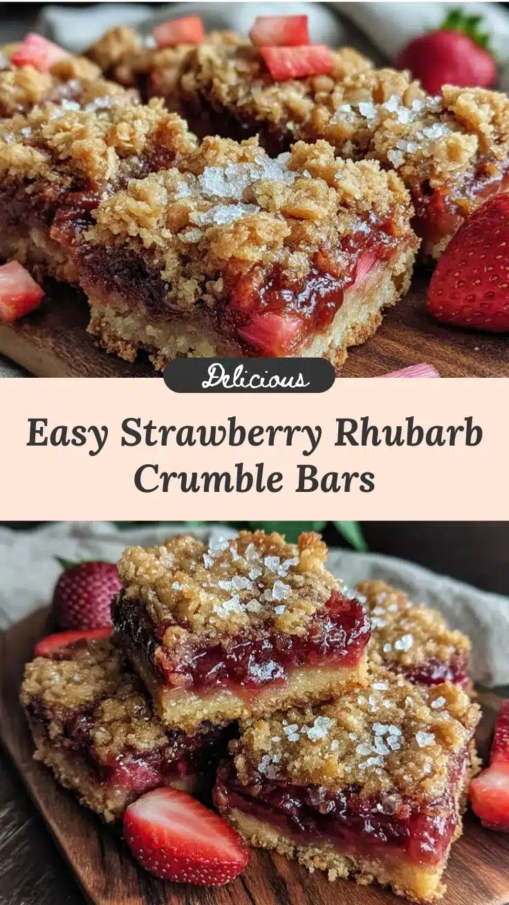 strawberry rhubarb crumble bars recipe