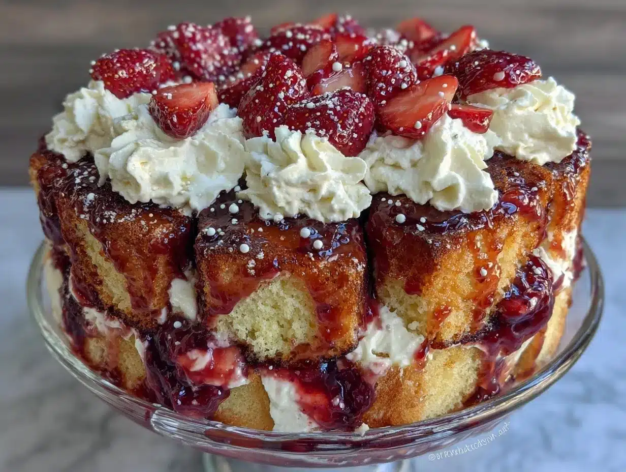 strawberry shortcake trifle preparation steps