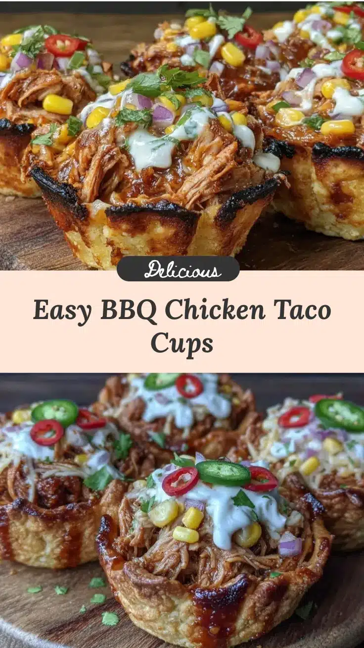 Super Bowl BBQ Chicken Taco Cups recipe