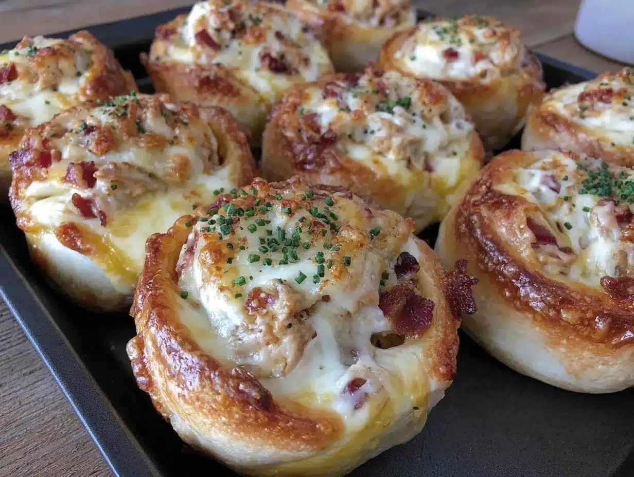 Super Bowl Ranch Chicken Pizza Pinwheel Cups preparation steps